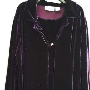 LAST CHANCE! Pretty Velvet Deep Eggplant Purple Top Size Large